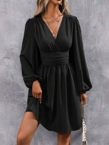 Ženska obleka A kroja K6124 črna