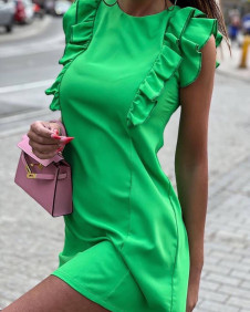 Ženska kratka obleka K21190 zelena 