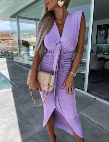 Ženska plišasta obleka H3617 vijolična