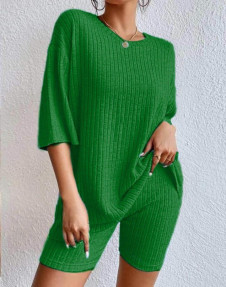Ženski komplet bluza in kratke pajkice AR1352 zelena