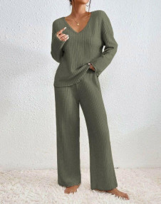 Ženski komplet bluza in hlače AR1287 olivna