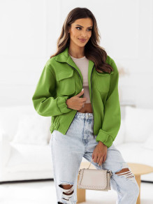 Ženska jakna z žepi A1273 svetlo zelena