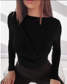Ženska bluza z vezalkami J40029 črna