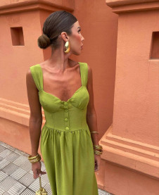 Ženska dolga obleka LT6707 zelena