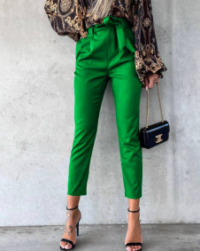 Ženske hlače z visokim pasom K201201 zelena