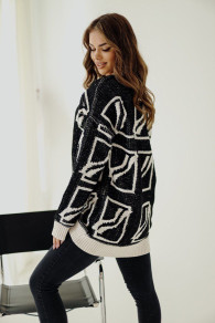Ženski spektakularen pulover BS0277 črna