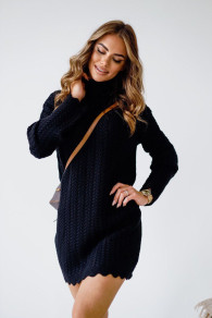 Ženska pletena tunika BS0526 črna