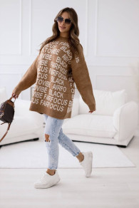 Ženski spektakularen pulover BS0546 kamelja