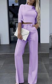 Ženski komplet bluza in hlače A1270 svetlo vijolična