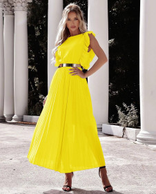 Ženska dolga obleka A0990 rumena