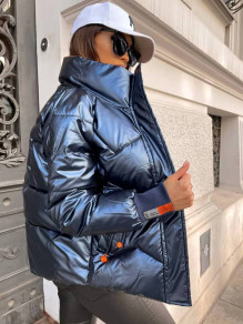 Ženska dvobarvna jakna 8865 modra/oranžna 