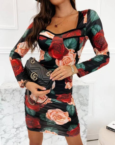 Ženska obleka z vrtnicami 6362