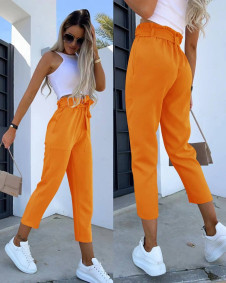Ženske hlače z žepi 6443 oranžna
