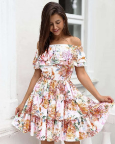 Ženska obleka s cvetličnim vzorcem 21708